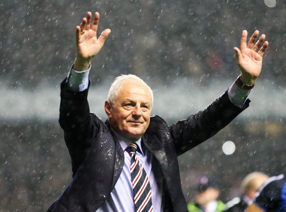 <p>Walter Smith after his final match in charge of Rangers in 2011</p>