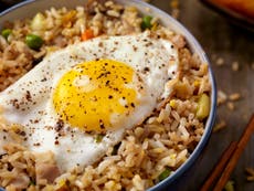 Toasted coconut rice and eggs is one of the most versatile quick dishes you can make