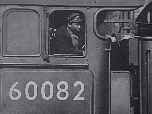 Wilston Samuel Jackson driving the locomotive Neil Gow, which was in operation from 1924 to 1963