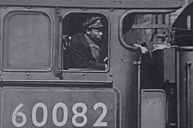 <p>Wilston Samuel Jackson driving the locomotive Neil Gow, which was in operation from 1924 to 1963</p>
