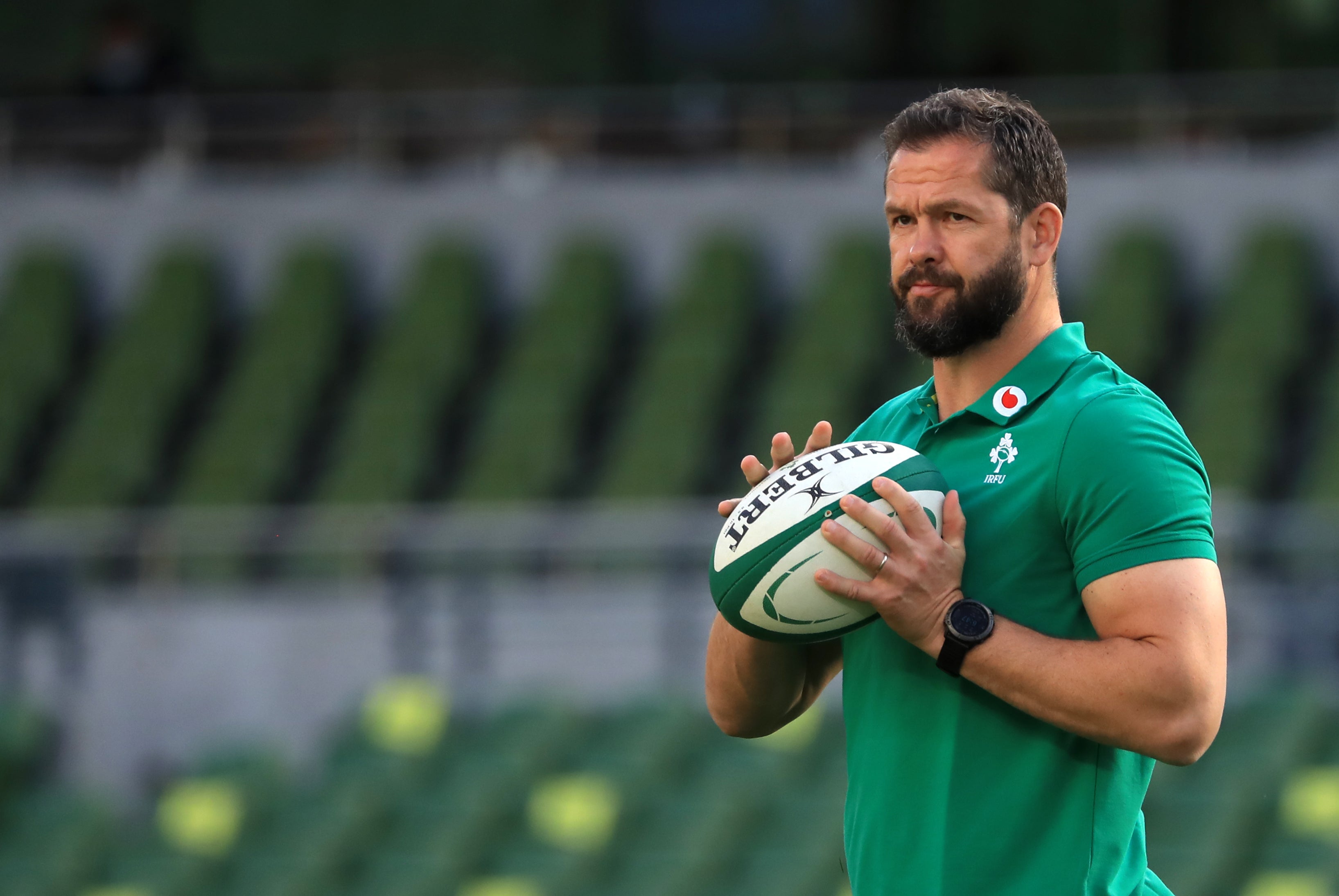 Ireland head coach Andy Farrell has named a 38-strong squad for the Autumn Nations Series (Donall Farmer/PA)