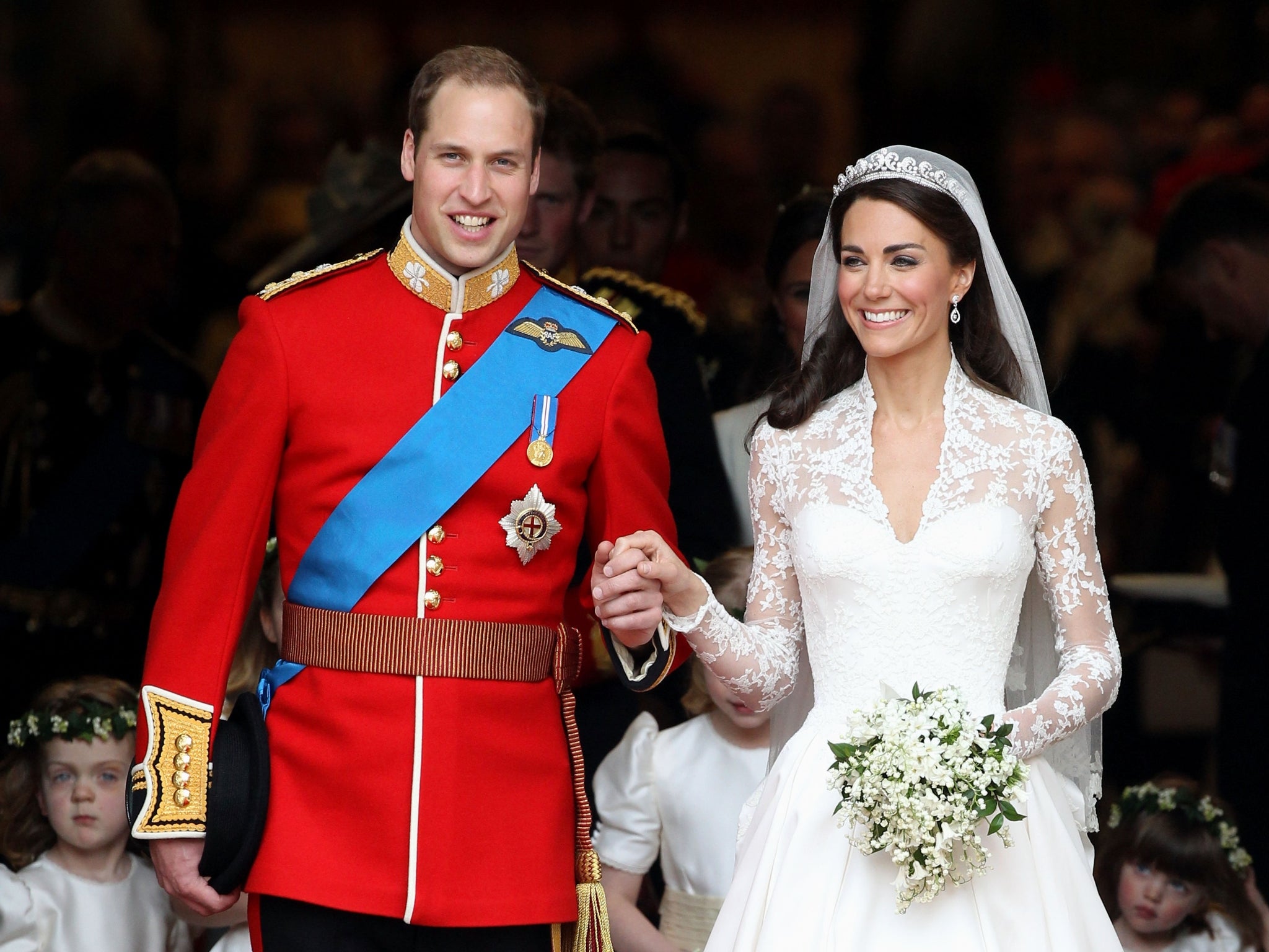 The Duke and Duchess of Cambridge on their wedding day on 29 April, 2011