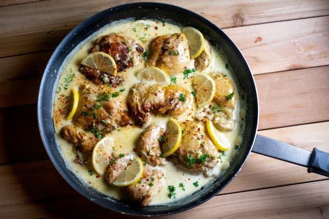<p>Yotam Ottolenghi’s double lemon chicken is a Middle Eastern take on a classic </p>