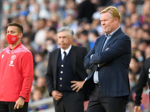 <p>Koeman watched his side lose at home to Real Madrid</p>