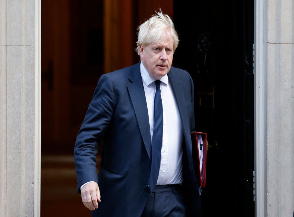 <p>Boris Johnson leaving No 10 to take part in PMQs on Wednesday </p>