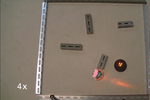 <p>The robot successfully navigated a small maze</p>