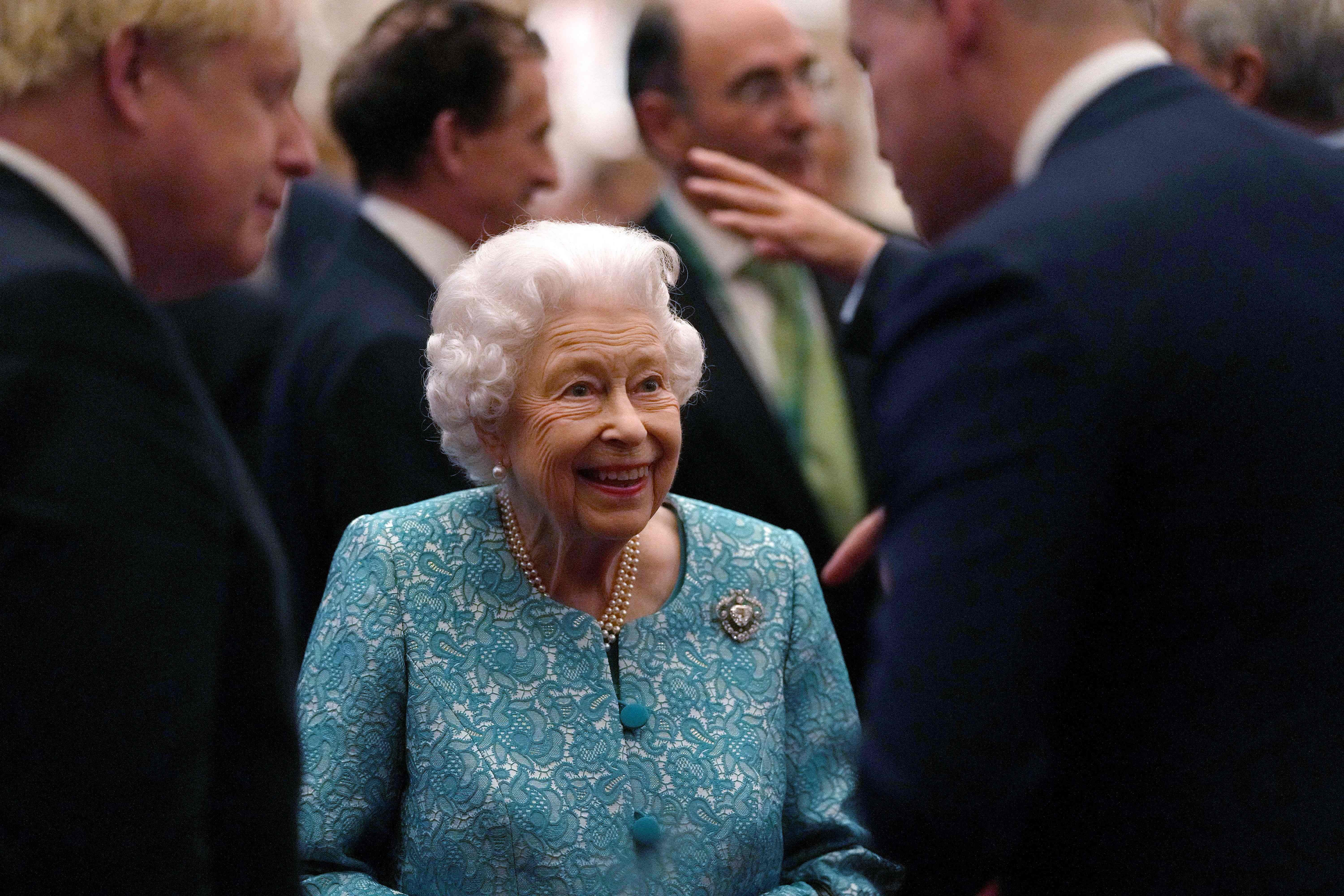 The Queen greets guests including the PM at Windsor Castle earlier this month