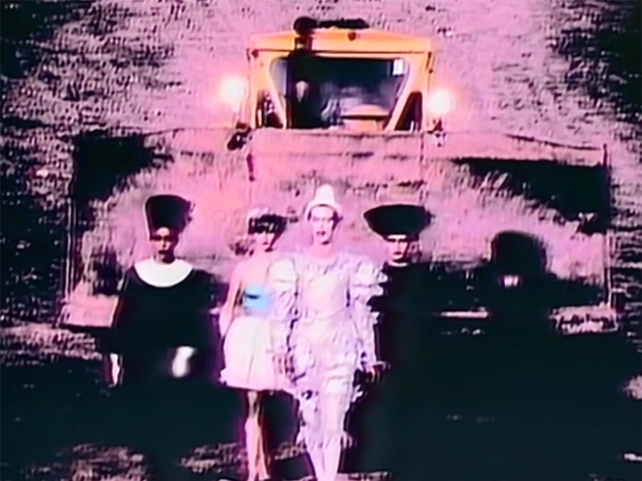 Bowie (centre) with his Blitz kids in the video for ‘Ashes to Ashes'