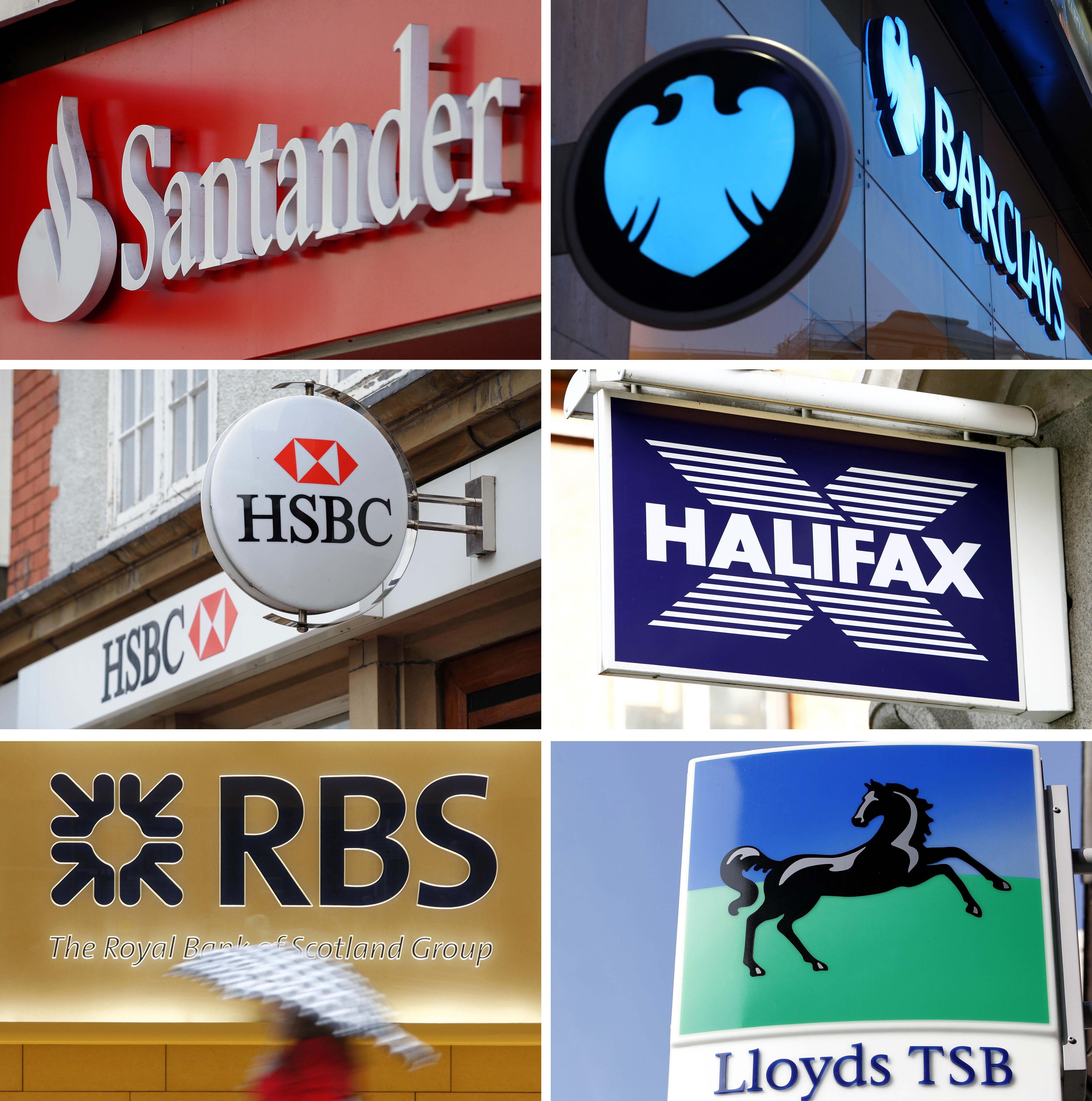 Logos for high street banks (PA)