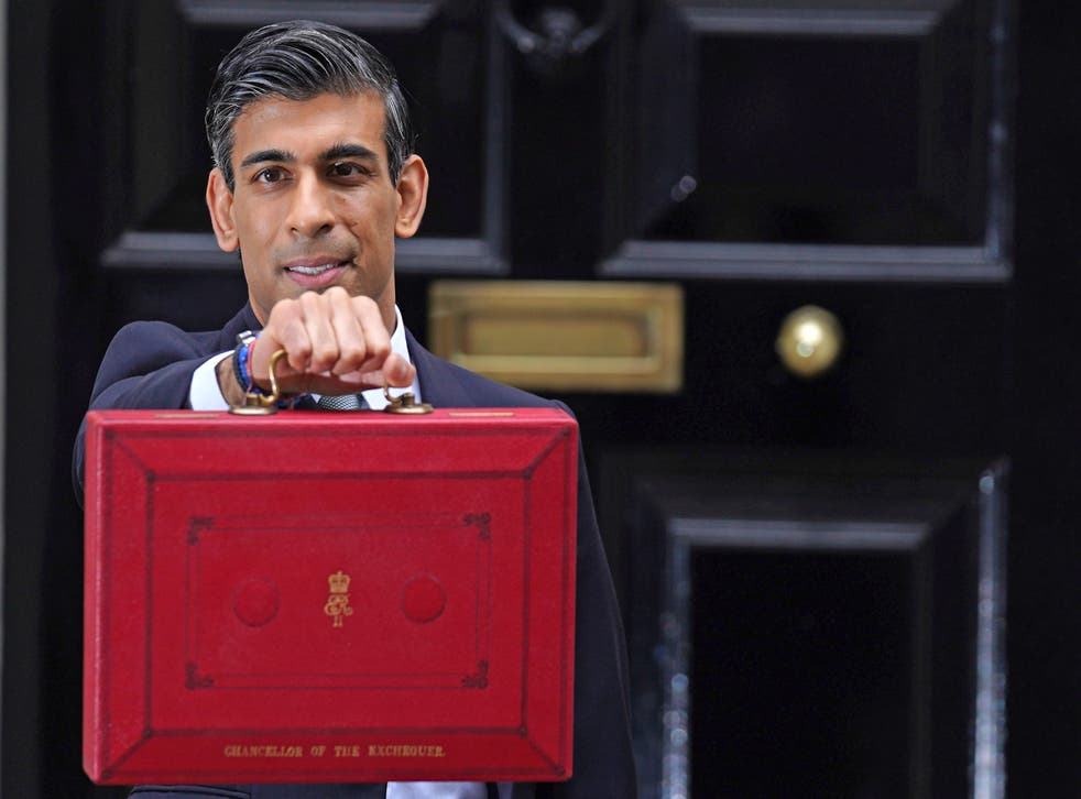 Chancellor Rishi Sunak pictured before giving his Budget speech (Jacob King./PA)