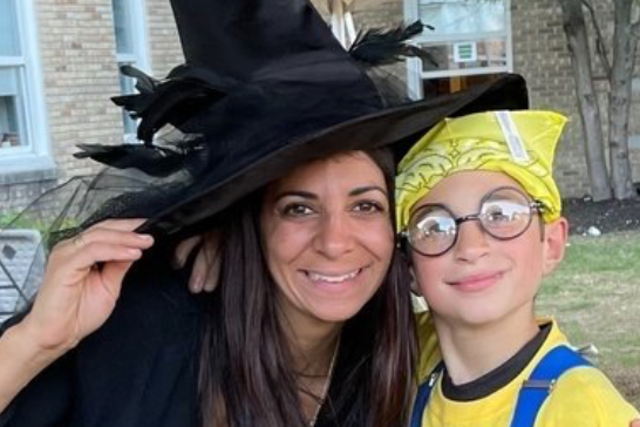 <p>Mother Carolyn Finocchiaro is pushing back against a move to ‘cancel’ Halloween in her children’s school district</p>