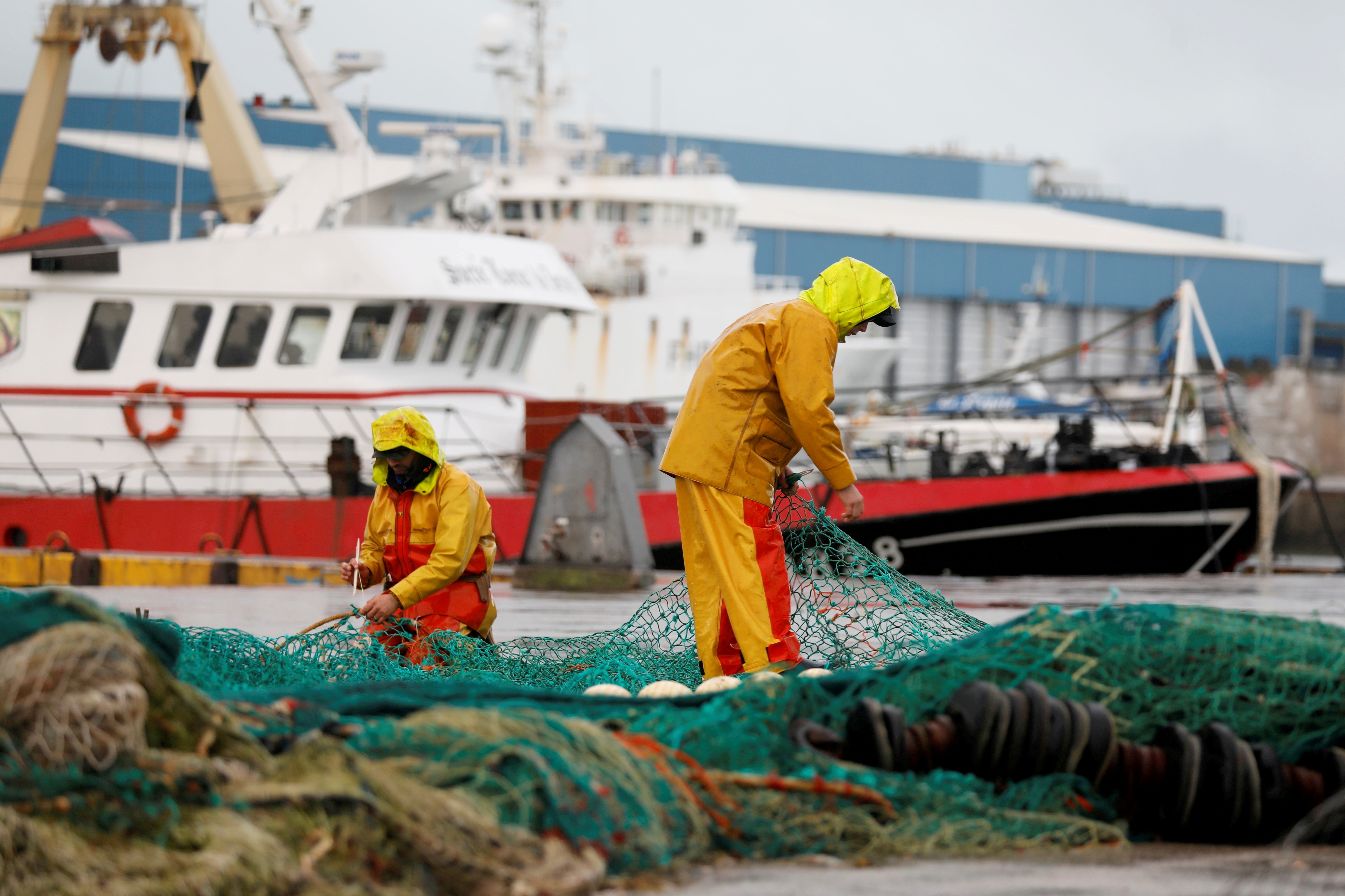Net loss: French fishermen at Boulogne-sur-Mer, northern France