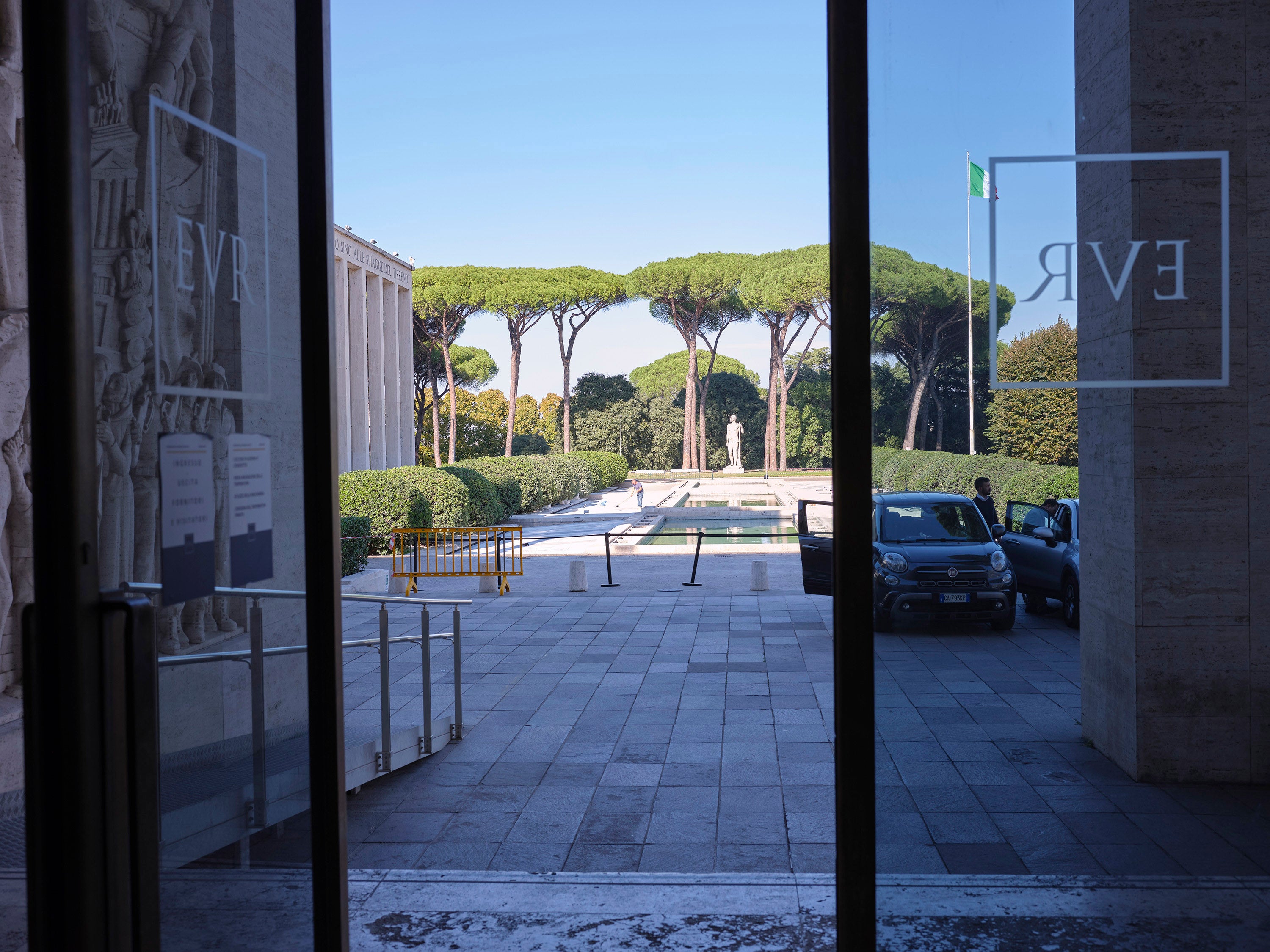 A view from the Palazzo Uffici, completed in 1939, before war forced the cancellation of the 1942 World’s Fair