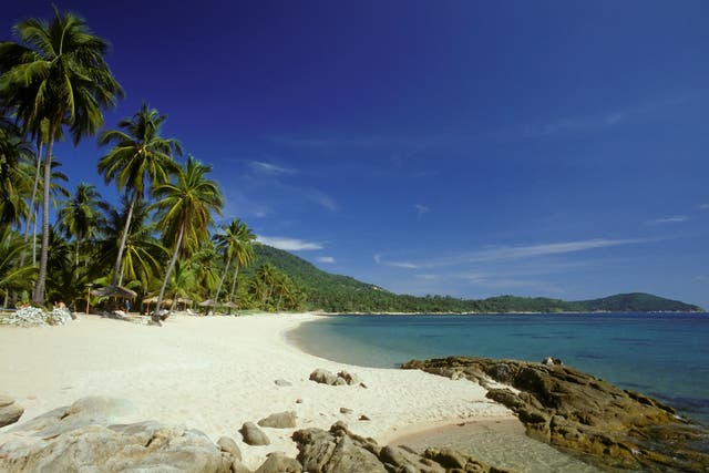 <p>The pristine white sands of Chaweng Beach in Koh Samui, Thailand</p>