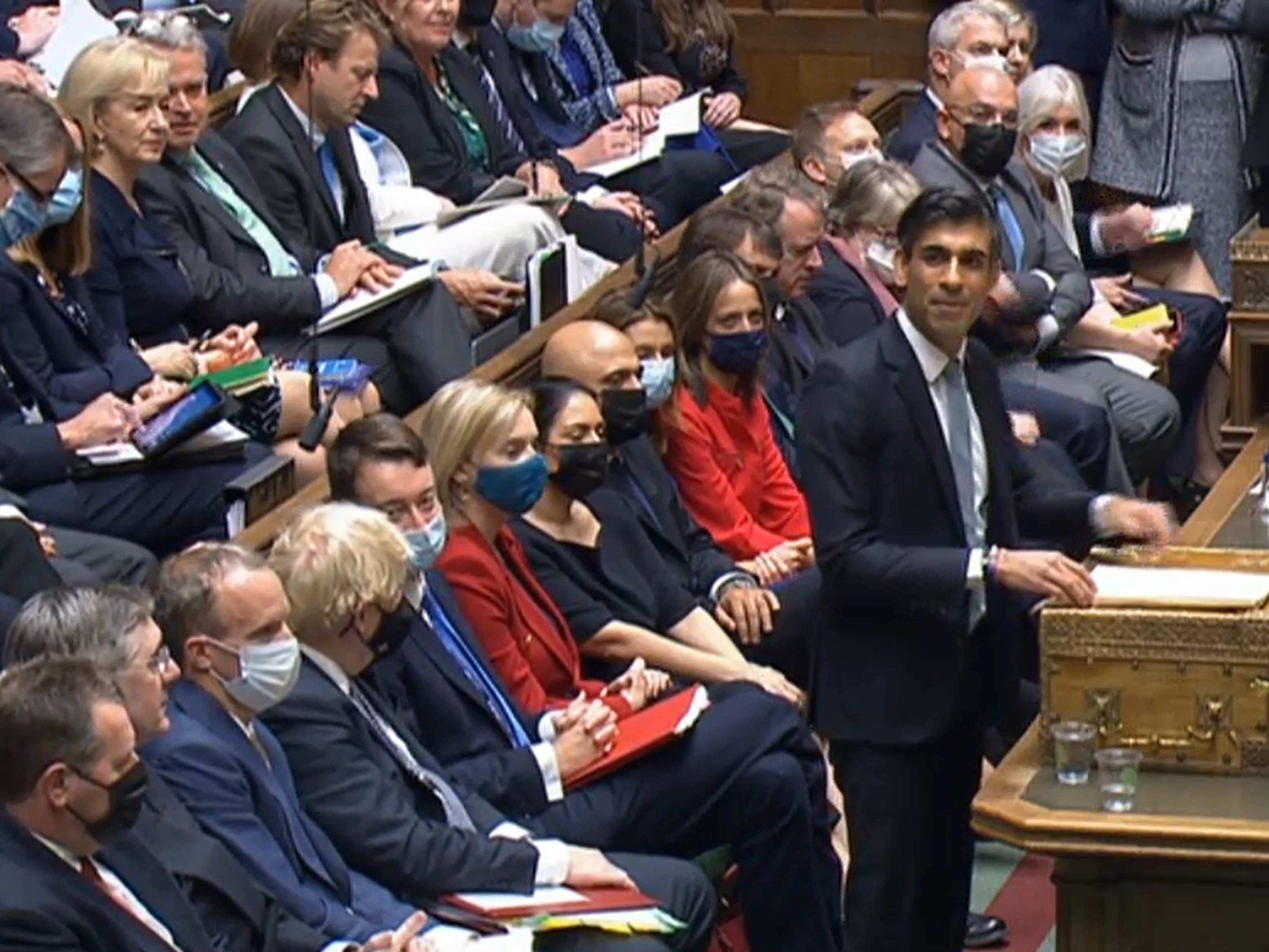The masks have it! The front bench is – almost –united in its message