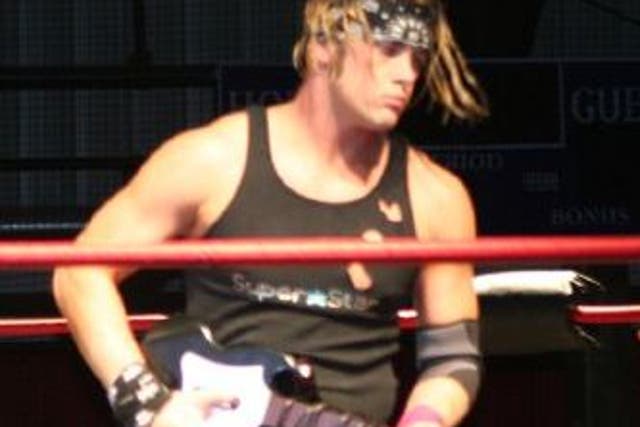 <p>Jimmy Rave at a wrestling show on 9 May 2008</p>