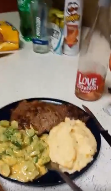 Brian Coulter boasts about the “best steak I ever had” in an Instagram post on 14 February