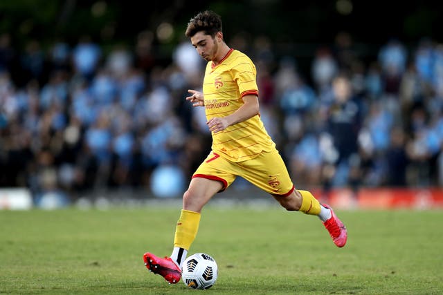 Josh Cavallo in action for Adelaide United (Brendon Thorne/AAP Image via AP)