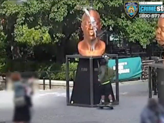 <p>Footage from the attack on 3 October in Union Square, New York City</p>