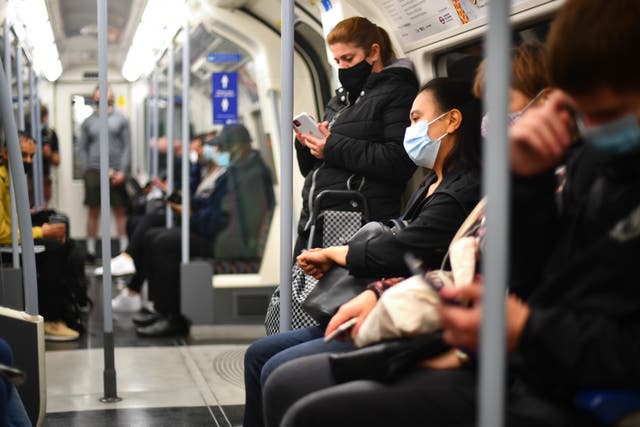 <p>Some groups want a return to mandatory face masks, like on London’s underground system </p>