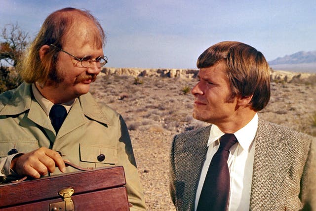 <p>Blofeld’s gay henchmen Mr Wint (Bruce Glover, right) and Mr Kidd (Putter Smith) in 1971’s ‘Diamonds Are Forever’</p>