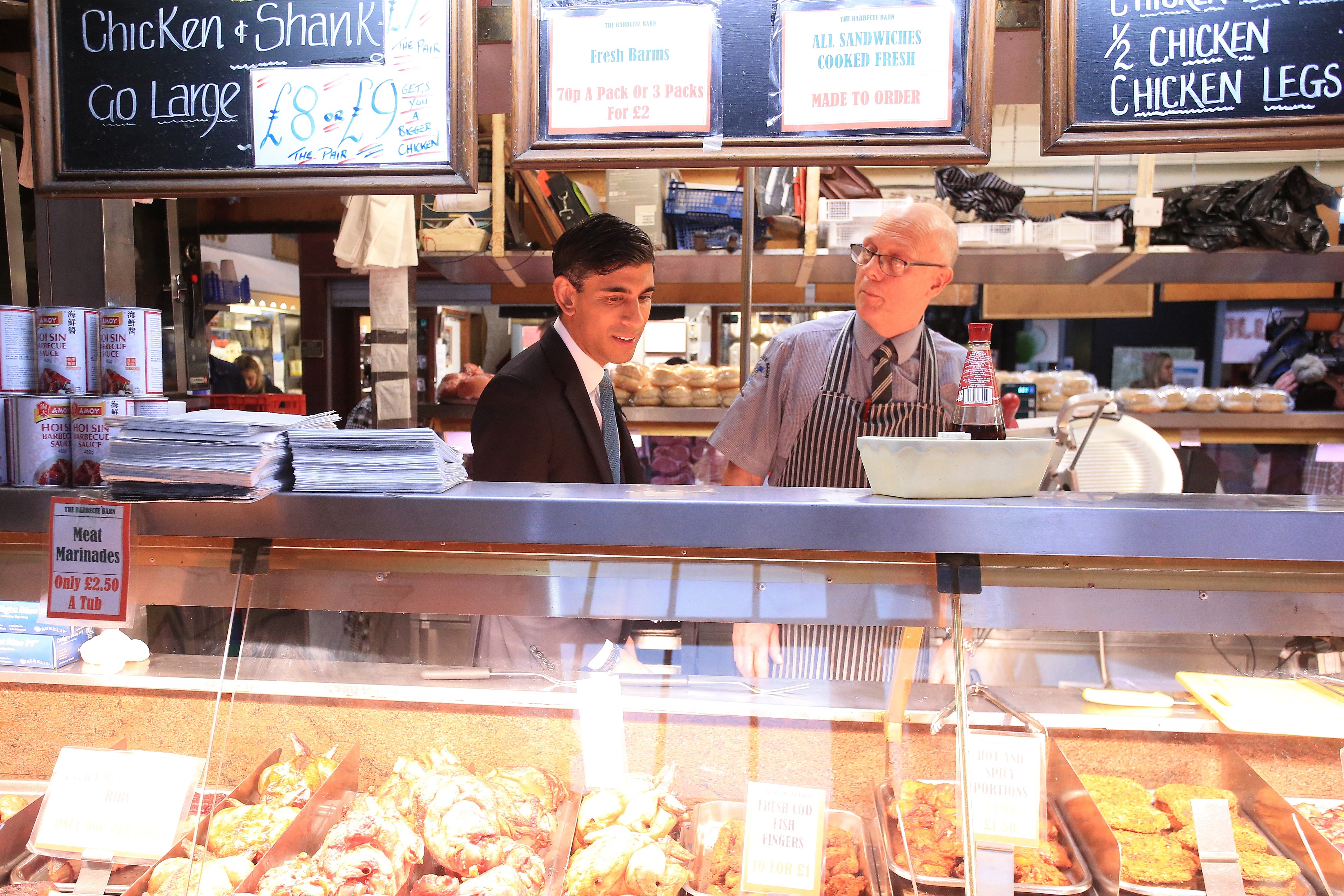 The Chancellor chose a meat market as the backdrop of his post-Budget interviews