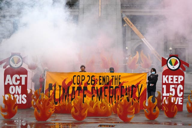 <p>Climate activists ‘set fire’ to George Square, Glasgow</p>