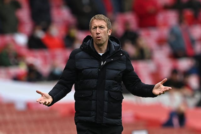 Brighton manager Graham Potter admits he does not know how to stop Liverpool forward Mohamed Salah (Neil Hall/PA)