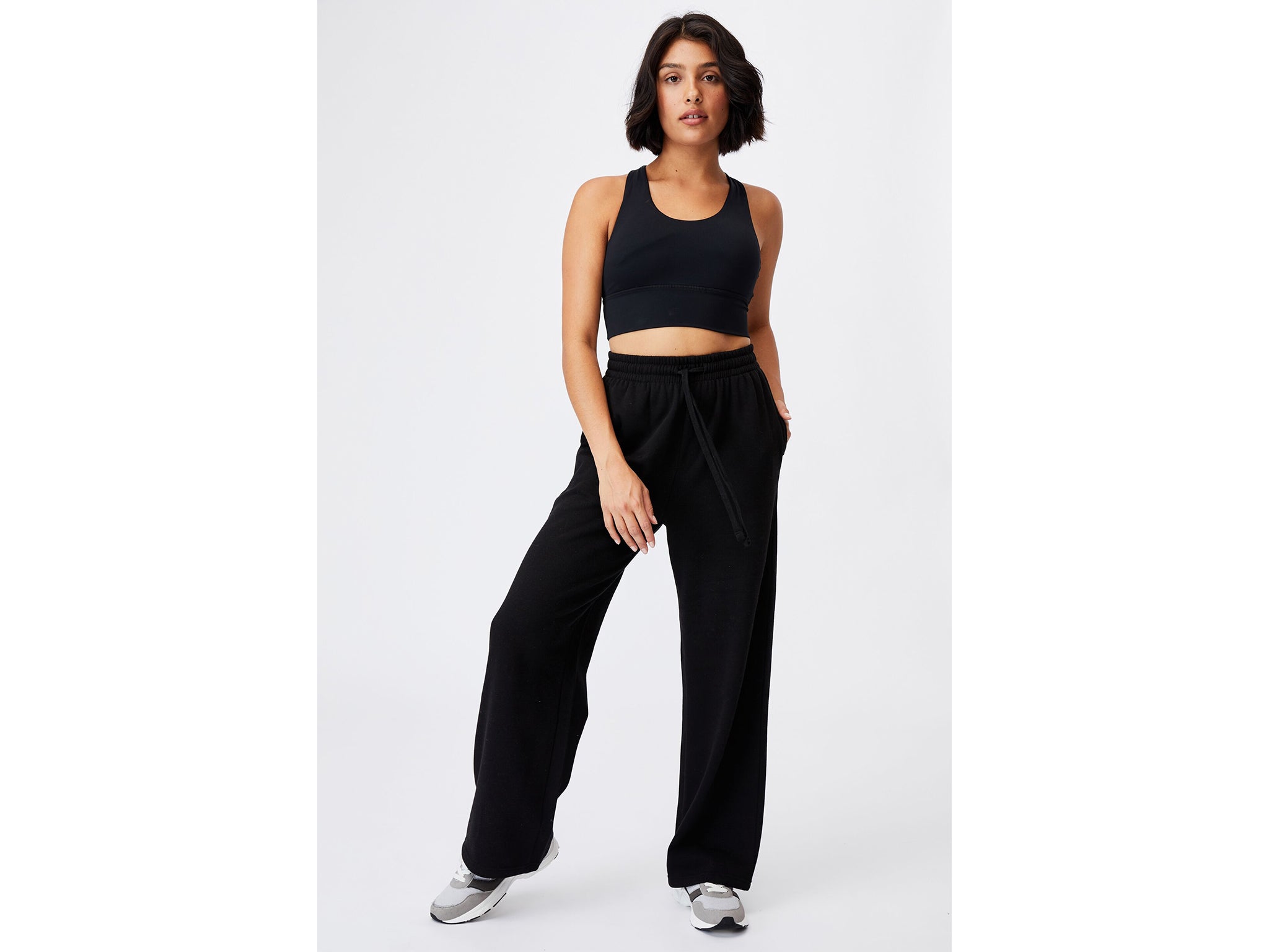 Soft Touch Ribbed Wide Leg Jogger