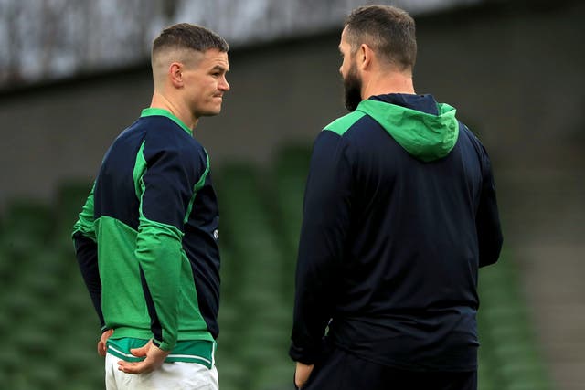 Ireland head coach Andy Farrell (right) has described captain Johnny Sexton as a ‘one in a generation player’ as he closes in on a 100th cap (Donall Farmer/PA Images).
