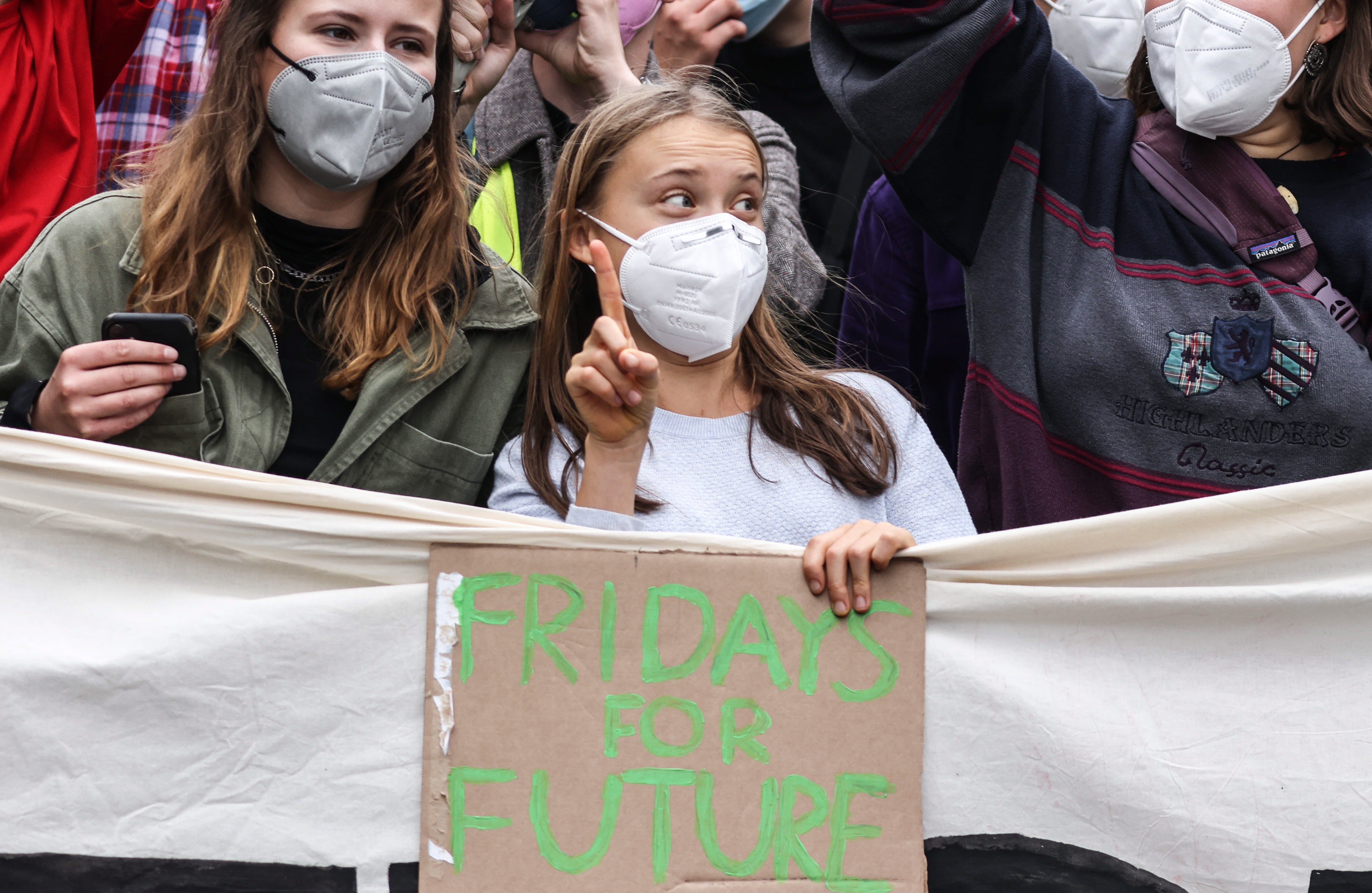 Luisa Neubauer (left) with Swedish climate activist Greta Thunberg