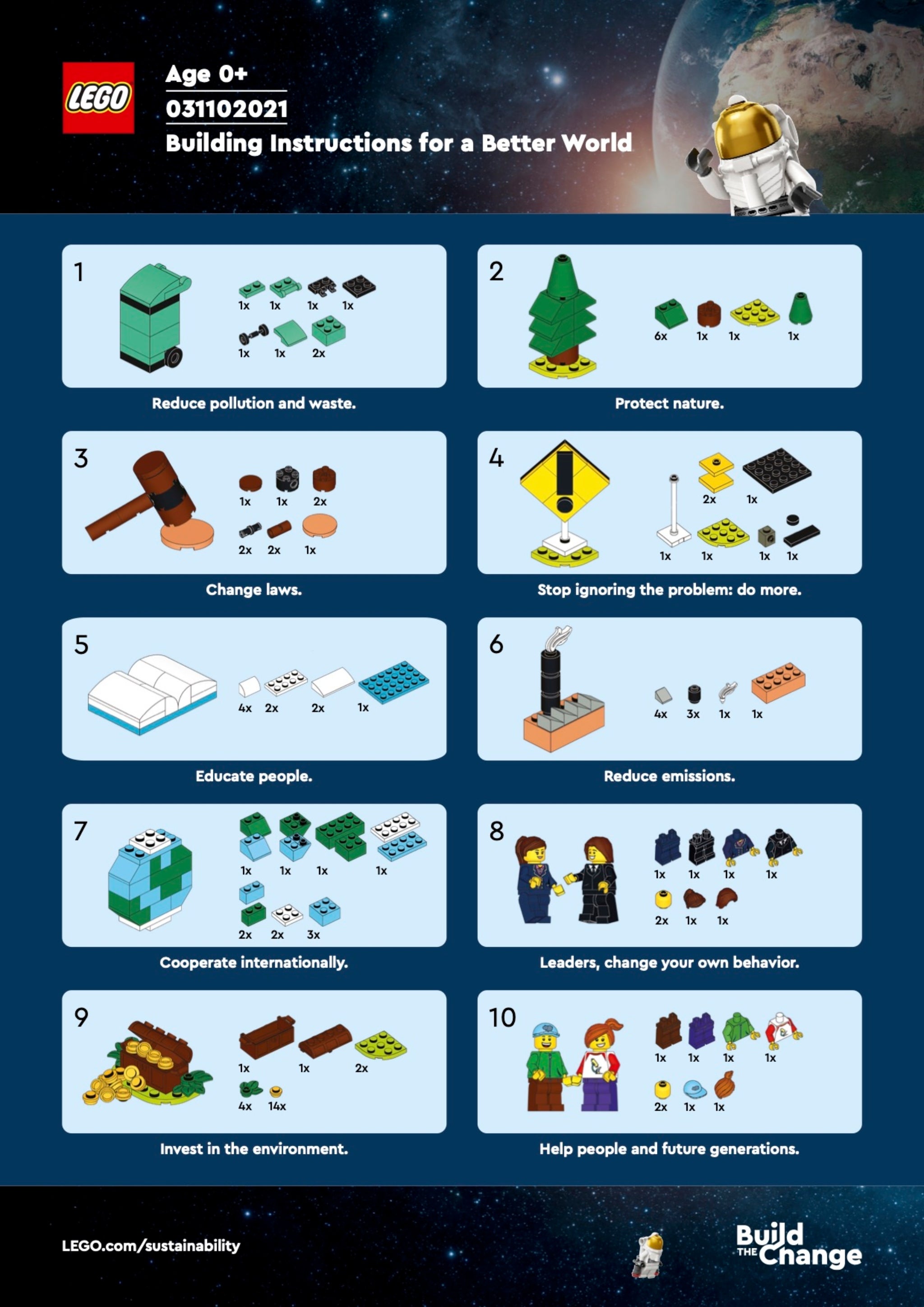 LEGO’s 10 climate change-tackling building instructions include “investing in the environment”