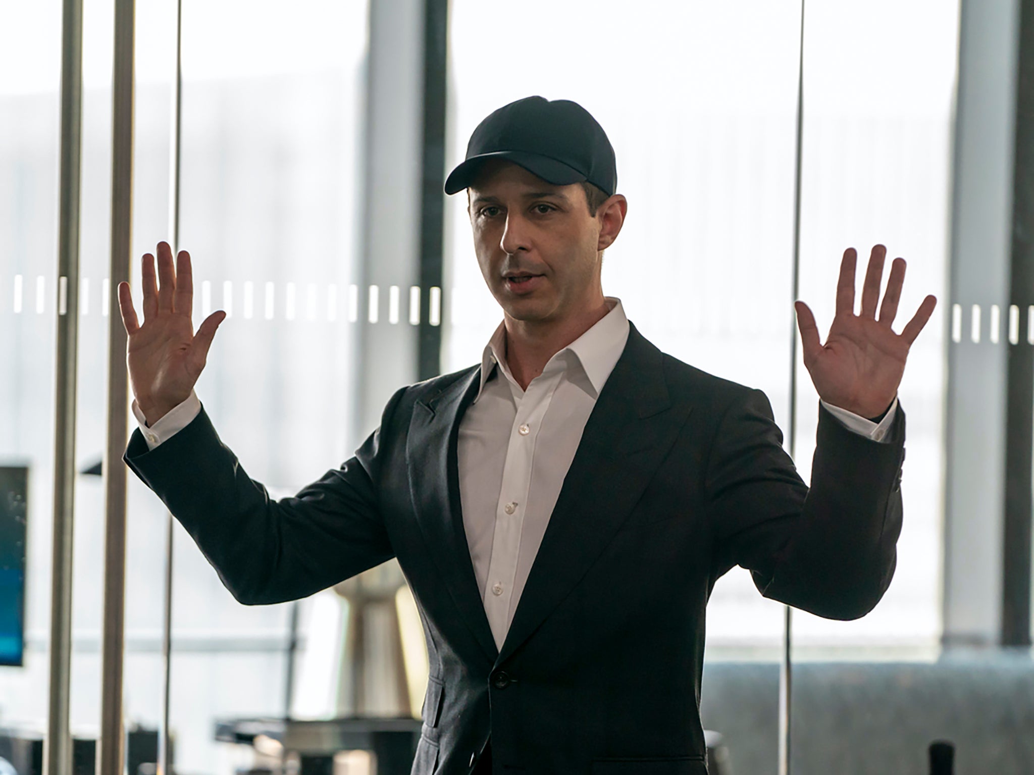 <p>Jeremy Strong as ‘Bootleg Ross’ in episode three of Succession’s third season</p>