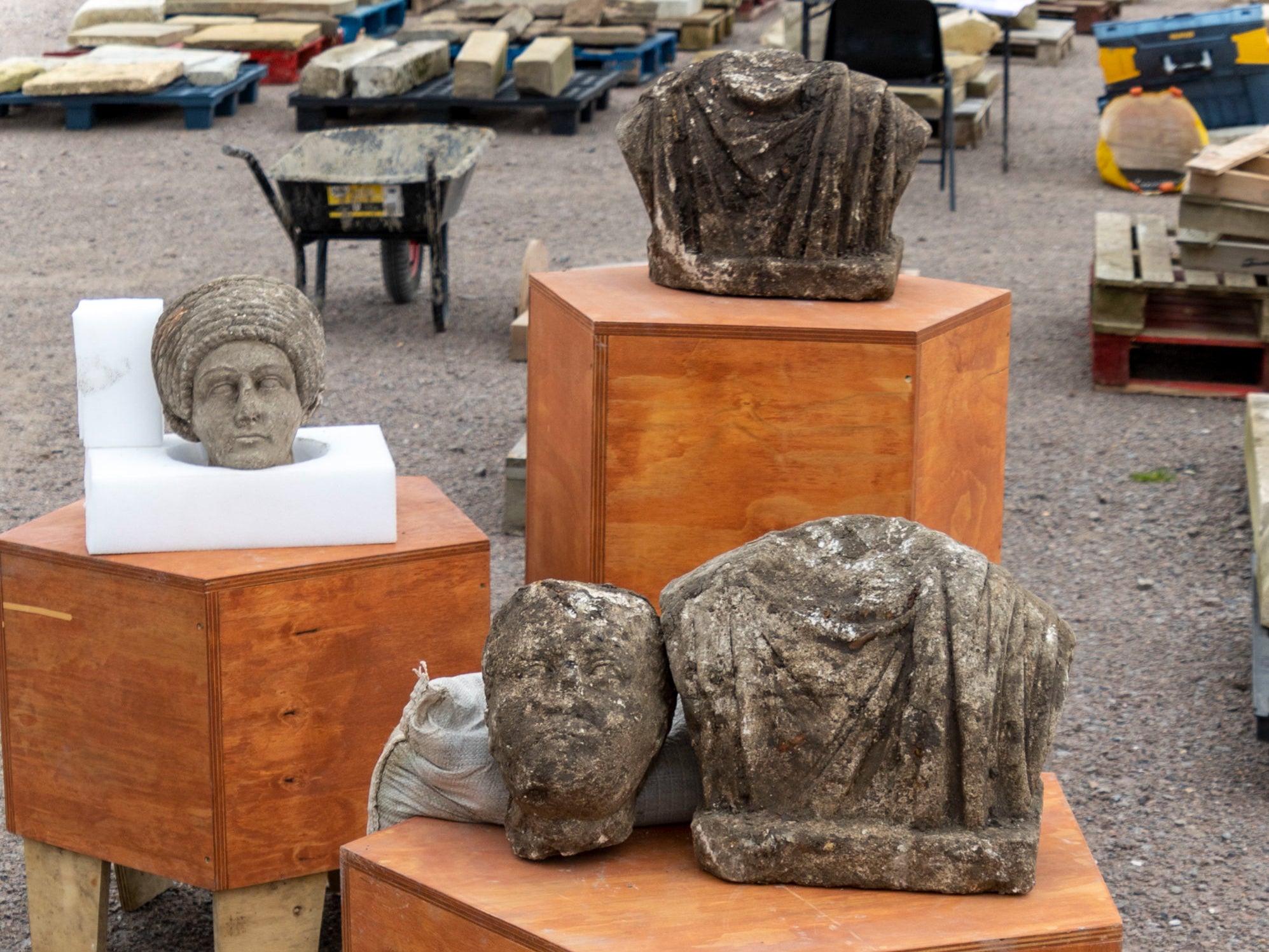 Three statues were uncovered at the site