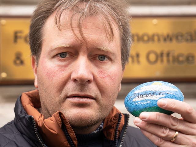 <p>Richard Ratcliffe, the husband of detained British-Iranian aid worker Nazanin Zaghari-Ratcliffe, has vowed to continue a hunger strike outside Whitehall</p>