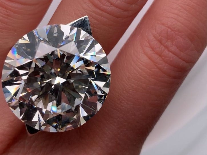 A 34-carat diamond, slightly larger than a pound, has been valued at £2m