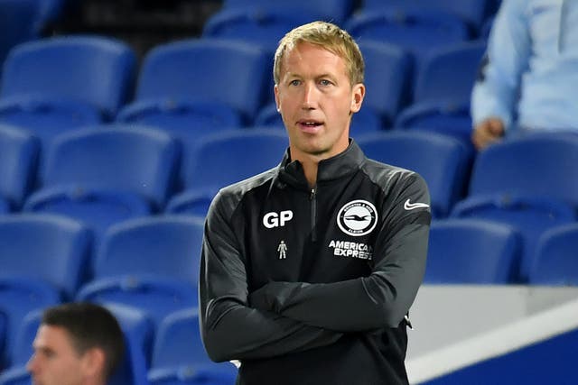 Brighton manager Graham Potter will look for the right balance in his team when they play Liverpool at Anfield (Glyn Kirk/PA)