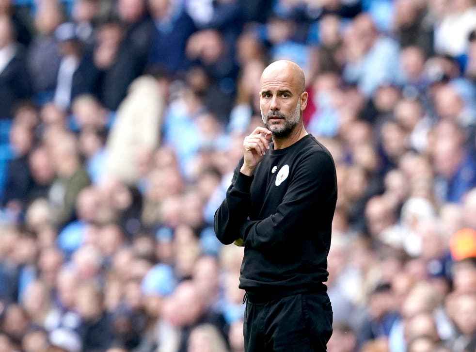 Pep Guardiola will take charge of his 200th Premier League game with Manchester City on Saturday (Martin Rickett/PA)