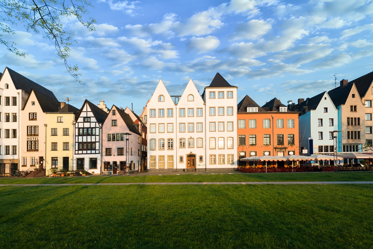 Houses and park in Cologne, Germany