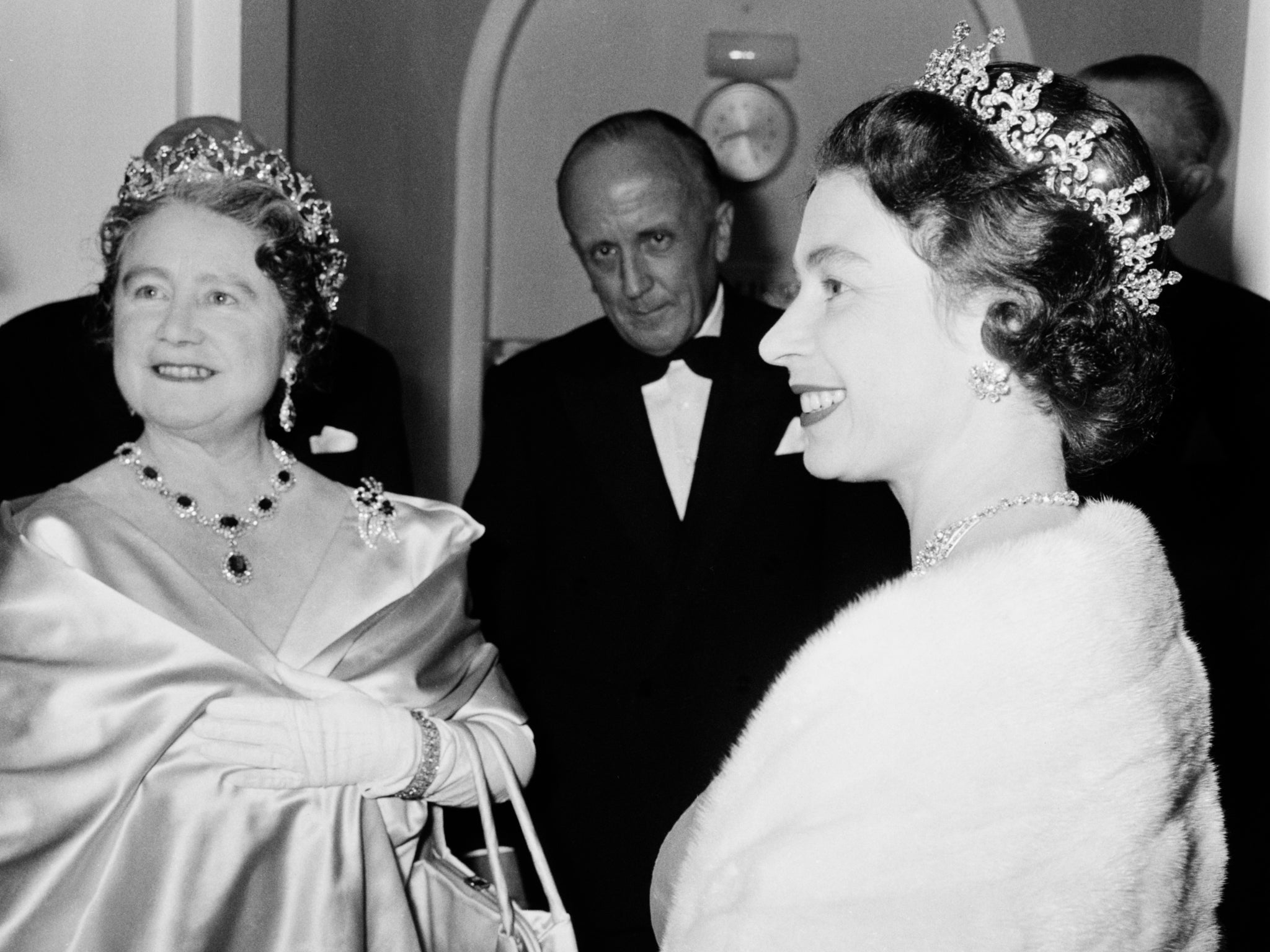 The Queen Mother and Queen Elizabeth II in London, November 1964
