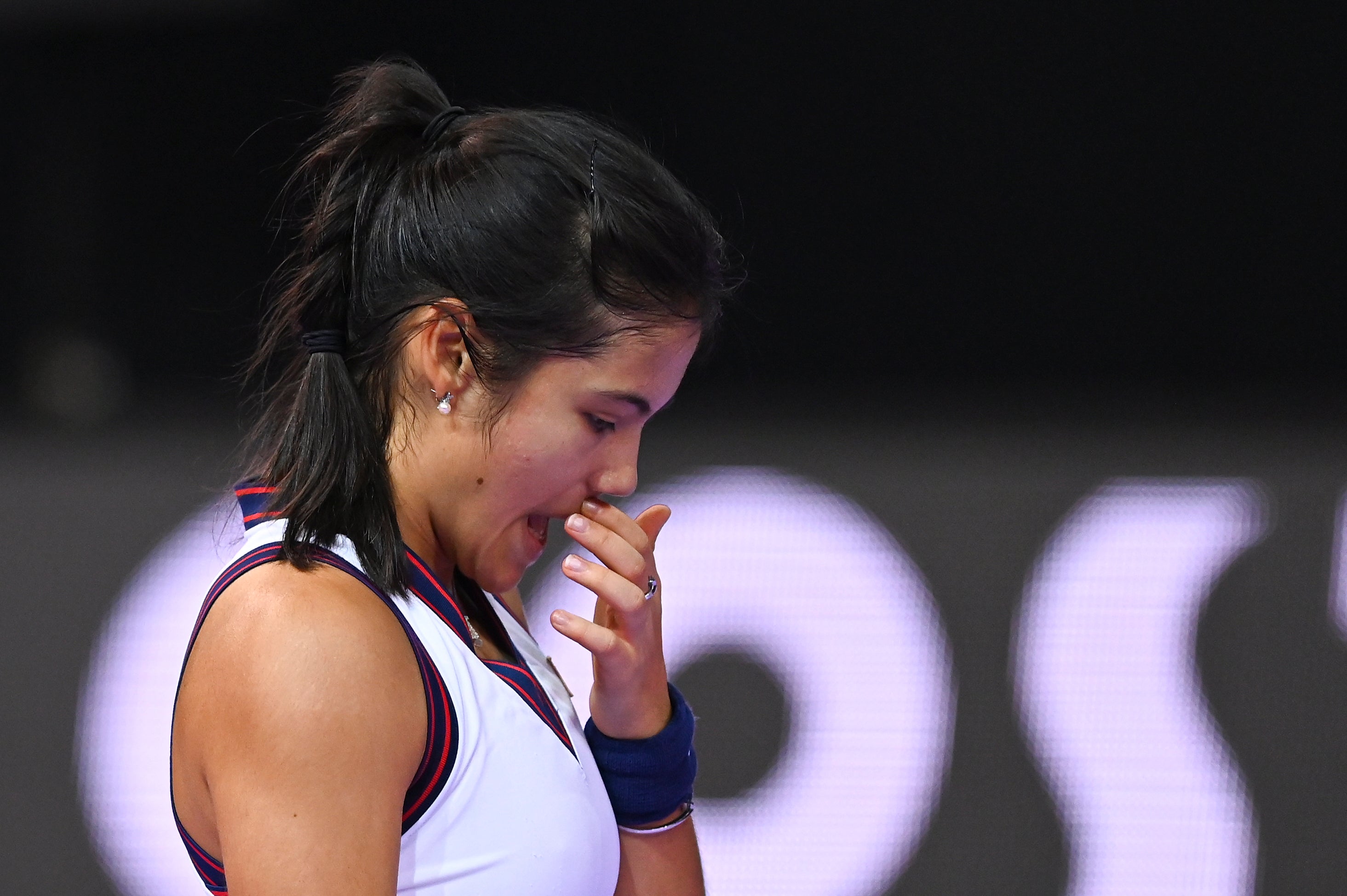 Emma Raducanu lost to Ukraine’s Marta Kostyuk in the quarter-finals of the Transylvania Open (Raed Krishan/AP)