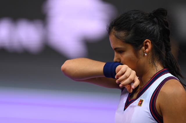 Emma Raducanu, pictured, lost her quarter-final clash against Marta Kostyuk at the Transylvania Open (PA Wire)