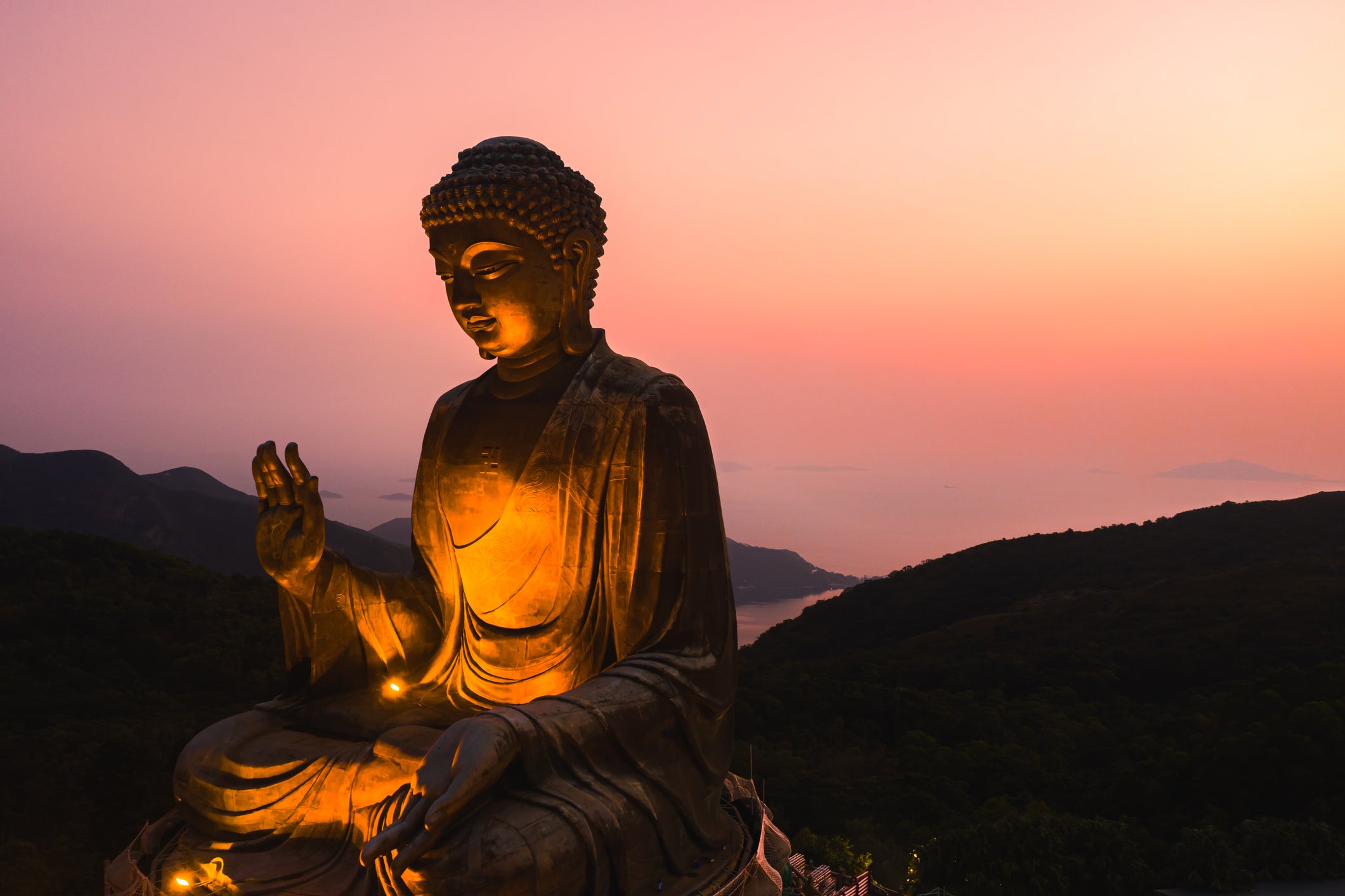 The Big Buddha on Hong Kong’s Lantau island is made from 250 tonnes of bronze