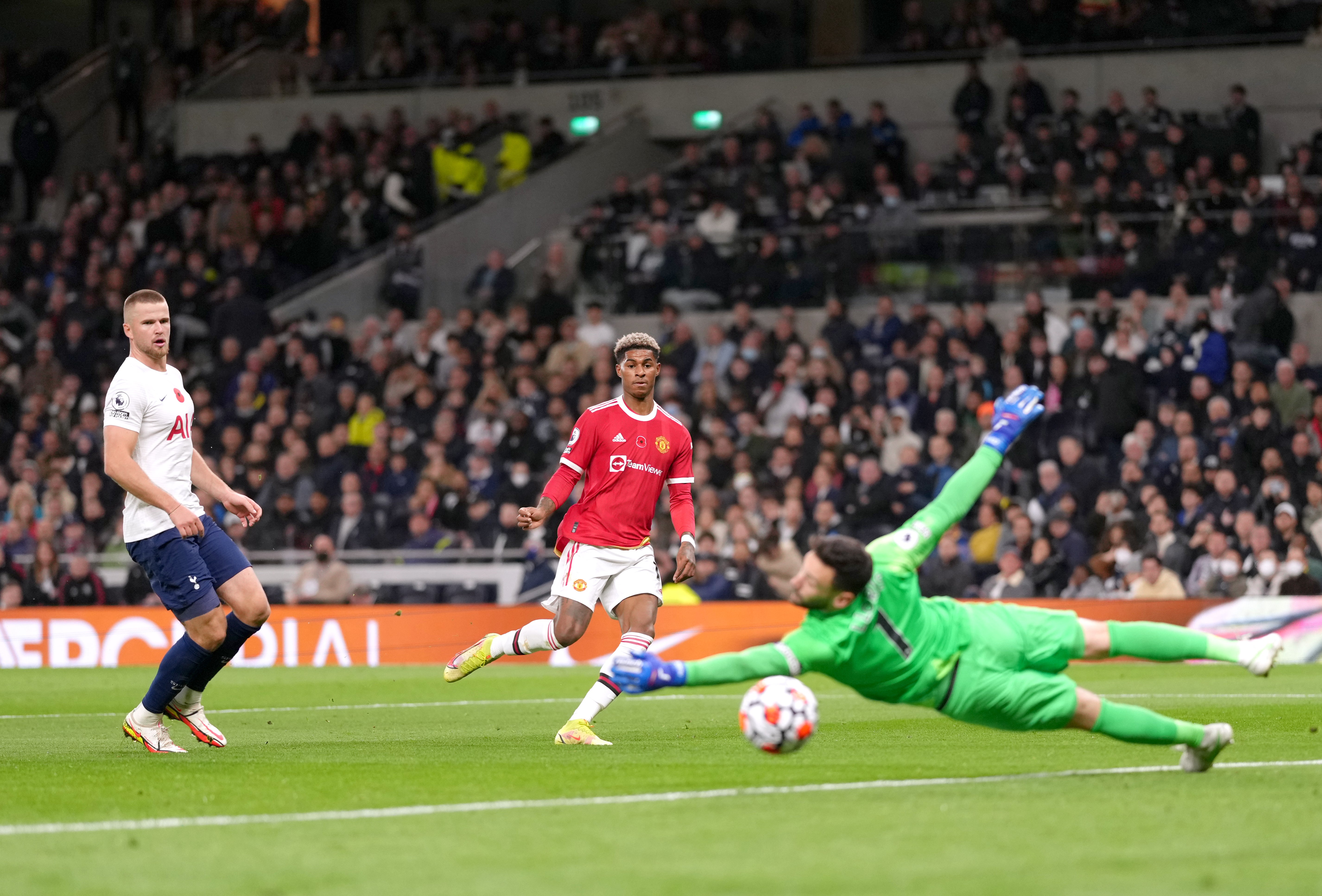 Marcus Rashford scored Manchester United’s third and final goal (John Walton/PA)