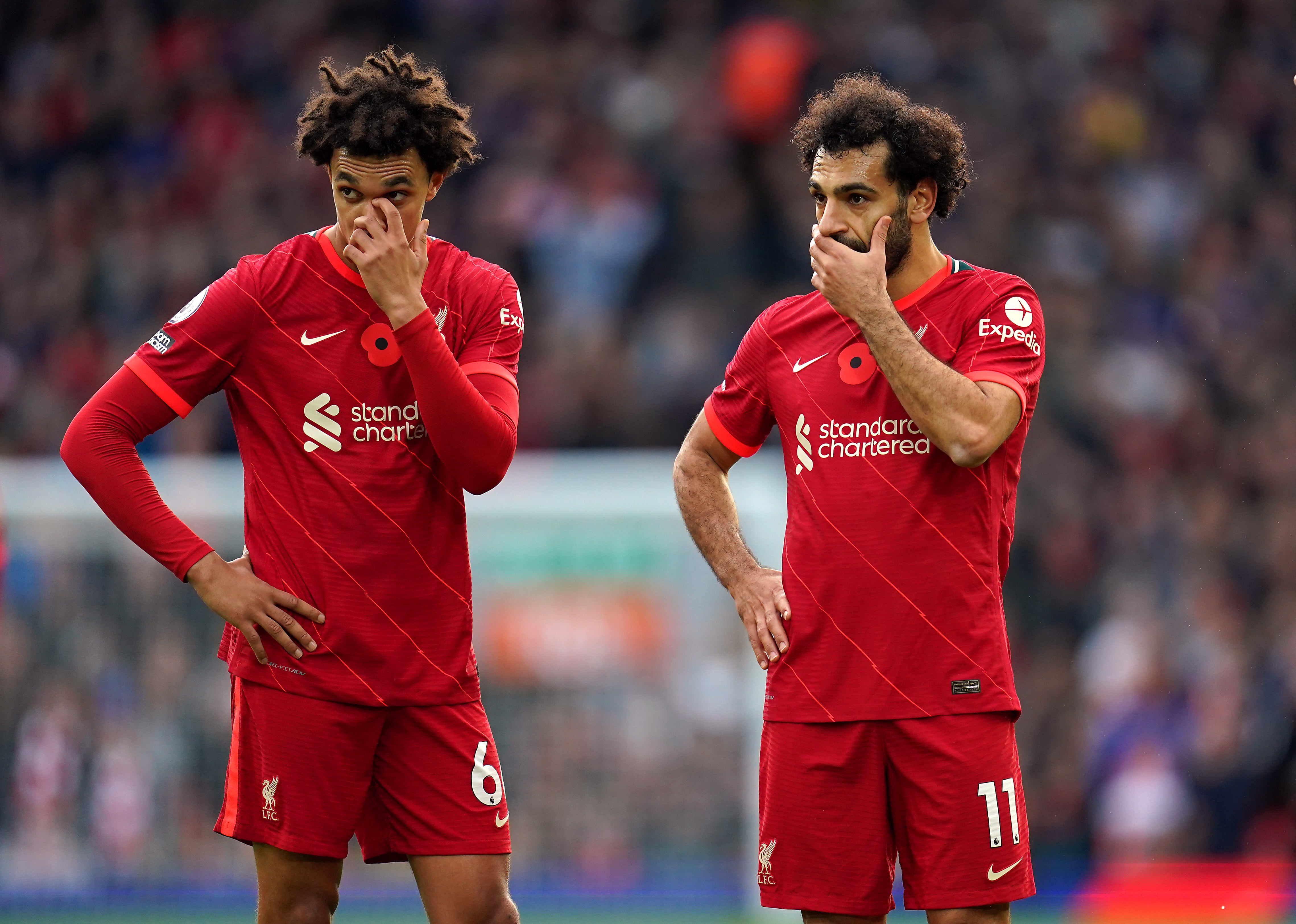 Liverpool’s players were left frustrated after squandering a 2-0 lead (Nick Potts/PA)