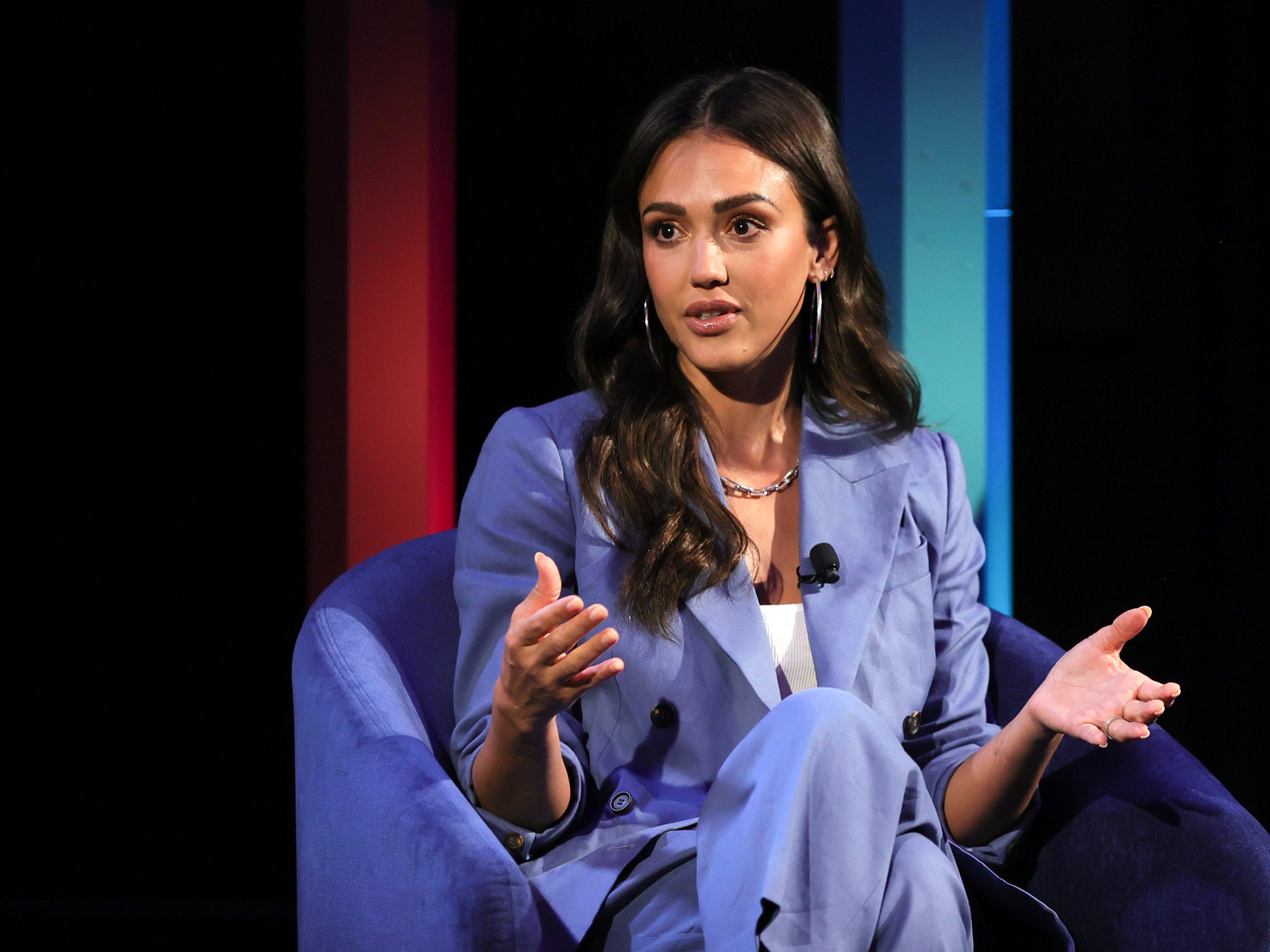 Jessica Alba at the AT&T 5G Immersive Event in New York City, July 2021