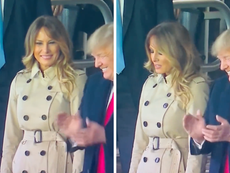 Melania filmed scowling, rolling eyes at Donald Trump at World Series