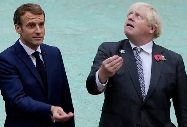 <p>A briefing war erupted after Emmanuel Macron and Boris Johnson met on Sunday </p>