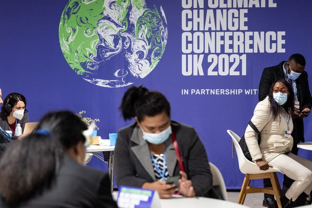 <p>Participants on the opening day of Cop26 in Glasgow </p>