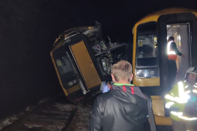 <p>A rescued passenger shared this photo of the train crash inside Fisherton Tunnel with the Salisbury Journal</p>